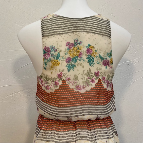 FREE PEOPLE FALLING FOR GEORGETTE BOHEMIAN CHIFFON FLORAL MINI DRESS - Picture 10 of 16